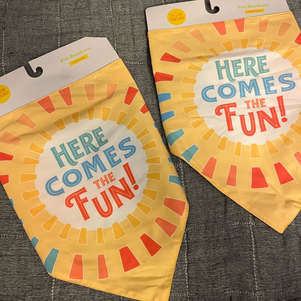 2 reversible pet bandanas here comes the fun tie dye new one size dog scarf